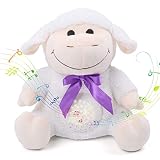 Umitive Einschlafhilfe für Babys, Plüsch Baby Spieluhr, Sound Toys, tragbar mit 15 Musik, 5 Farben Nachtlicht mit Sternenhimmel Projektor, Geschenk für Jungen und Mädchen (Sheep)