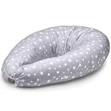 Niimo® XXL Seitenschläferkissen & Schwangerschaftskissen – 2-in-1 Stillkissen, Bezug aus 100% Baumwolle, Waschbar, Lagerungskissen Erwachsene, Ergonomisches Komfortkissen, Stillkissen XXL (200x70 cm)