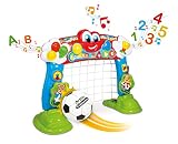 Clementoni 69468 Interaktives Fußballtor, 2in1 Spielzeug für Kinder, Ballspiel für Motorik und Spracherwerb, ideal als Geschenk, für Kleinkinder ab 18 Monaten