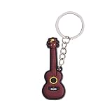 WANDIC 1 x kreativer Gitarren-Schlüsselanhänger aus Silikon, Gitarrenanhänger, Musikinstrument, Schlüsselanhänger für Geschenk, Rucksack, Geldbörse, Schlüsseldekoration