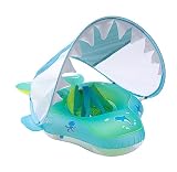 ENTZONE Baby Schwimmring Mit Abnehmbarem Sonnendach Schwimmtrainer für Babys von 3 bis 36 Monaten