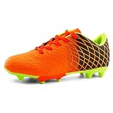 JABASIC Kids Outdoor Fußballschuh Athletic Firm Ground Fußballschuhe (32 EU,Orange-1)
