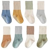 J Poqobog Kleinkind Baby Mädchen Jungen Socken stoppersocken kinder abs rutschfeste kindersocken für Baby antirutschsocken 8Paar (DE/NL/SE/PL, Alter, 6 Monate, 12 Monate, Blau 8 Paar)