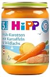 HiPP Früh-Karotten mit Kartoffeln und Lachs, 6er Pack (6 x 190 g)