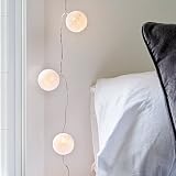 10er LED Lichterkette Ball weiß Cotton Ball Lichterkette Batterie Innen