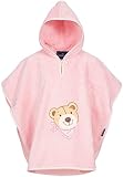 Morgenstern Babyponcho Kapuzenponcho Kinder Poncho Badetuch Rosa Frottee mit Bär