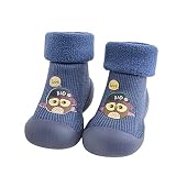 MEITOUNAO Unisex Kinder Krabbelschuhe, rutschfest Sockenschuhe, Weiche Baby Hausschuhe Winter Socken Kleinkind Hüttenschuh, Babyschuhe Warme Lauflernschuhe Weiche Sohle Lauflernschuhe Krabbelschuhe