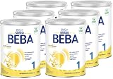 BEBA 1 - Anfangsmilch von Geburt an, Nur Laktose, Ohne Palmöl, Ohne Fischöl, Babynahrung, Baby-Milchpulver, 6er Pack (6 x 800g)