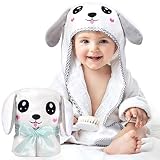 Kaome Baby Handtuch Kapuze Bio Badetuch Kapuzenhandtuch Baby Großes weiches und super saugfähiges maschinenwaschbares Kleinkinder Badetücher mit niedlichen Ohren für Babybaden, 0-5 Jahre