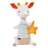 Fehn Nachtlicht Giraffe - Kuscheltier mit 'Glow-in-the-dark' Bestickung - Multifunktionale Baby Einschlafhilfe als Nachttischlampe, Stilllicht, Nachtlampe & Bettlampe - Für Babys ab 0+ Monaten