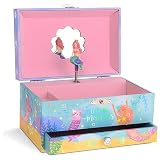Jewelkeeper - Musikalische Schmuckkästchen Mädchen mit ausziehbarer Schublade, Regenbogen Meerjungfrau Design - Spieluhr mit Das Over The Waves Song, Ideal meerjungfrauen geschenke für mädchen