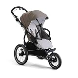 X-lander Laufkinderwagen X-Run Profi Joggingkinderwagen Sportbuggy Sportwagen Buggy mit Luftreifen Kinderwagen zum Laufen Liegeposition Runner zusammenfaltbar (Evening grey)