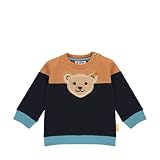 Steiff Baby-Jungen mit süßer Teddybärapplikation Sweatshirt, Navy, 056