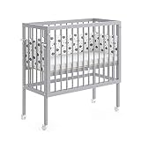 VitaliSpa Beistellbett Sophie, Grau, 40 x 90 cm 2 Seitenschienen