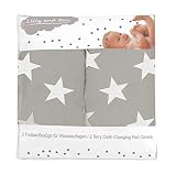 Lilly and Ben® Wickelauflagenbezug 2er Pack I kuscheliger & saugstarker Bezug mit Baumwoll-Oberfläche für Wickelauflage I pflegeleichter Spannbezug aus weichem Frottee