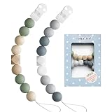 Schnullerkette Junge und Mädchen Dummy Clips Silikon Beißring Schnuller Halter für Babydusche Geschenk