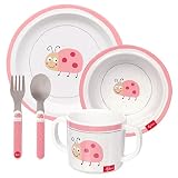 sigikid 24978 Melamin Set, Marienkäfer Mädchen empfohlen ab 36 Monate rosa