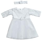 deine-Brautmode Kleid Babykleid Taufkleid Festkleid Mädchen Baby Taufe Spitze weiß, Romy 74