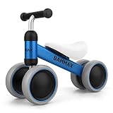Bammax Kinder Laufrad Lauflernrad Balance Fahrrad ohne Pedale Dreirad Spielzeug für ab 1 Jahr, Erstes Baby Laufrad für Jungen Mädchen, Blau