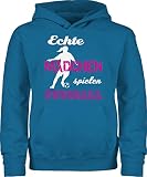 Kinder Sport Kleidung - Echte Mädchen Spielen Fußball weiß - 152 (12/13 Jahre) - Himmelblau - echte mädchen Spielen fußball 152 - JH001K JH001J Just Hoods Kids Hoodie - Hoodie Kinder Pullover