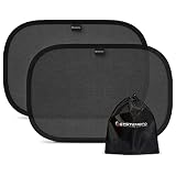 Systemoto Sonnenschutz Auto Baby mit UV Schutz (2er Set) - Autofenster Sonnenschutz für Kinder (schwarz)