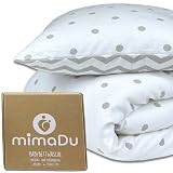 mimaDu Bettwäsche Baby 80x80 Baby Bettwäsche 80x80 35x40 Babybettwäsche 80x80 Set Bettwäsche 80x80 Baby Babydecke Bezug Bettwäsche für Kinderwagen, Oeko-TEX Baumwolle (Zickzack Punkte)