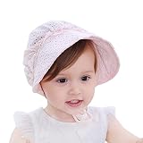 HBselect Sonnenhut Unisex aus Baumwolle mit atmungsaktivem Design und süßem Stil Beanie Hut für Baby Mädchen Kleinkind (Rosa)