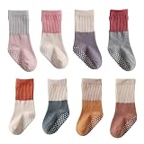 J Poqobog Kleinkind Baby Mädchen Jungen Socken stoppersocken kinder abs rutschfeste kindersocken für Baby antirutschsocken 8Paar (DE/NL/SE/PL, Alter, 12 Monate, 24 Monate, Rot 8 Paar)