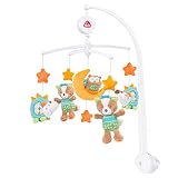 Fehn Musik Mobile Forest - Baby Einschlafhilfe Musikspielzeug mit Waldtieren - Spieluhr Melodie 'Weißt du wieviel Sternlein stehen' - Musikmobile Babybett Zubehör Spielzeug für Babys von 0–5 Monaten