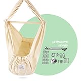 Wolke MiNe Federwiege Baby | Hochwertiges Komplett-Set | Allergikerfreundlich & Vegan | Baby Hängematte aus Bio Baumwolle | inkl. Deckenbefestigung und Feder | Baby Erstausstattung