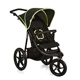 Hauck Kinder Buggy Runner, Große Luftreifen 3 Rad, Bis 25 kg, mit Liegefunktion und Netzfenster, Höhenverstellbar, Zusammenklappbar, Großer Korb, Schwarz Neon Gelb