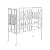 VitaliSpa Beistellbett inkl Nestchen und Rausfallschutz geeignet für Boxspringbett Babybett Stubenbett Sophie Stillbett weiß