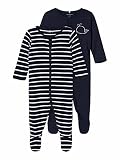NAME IT Baby - Jungen Nbmnightsuit 2p W/F Dark Sapphire 2 Noos Schlafanzug, Dark Sapphire, 74 EU