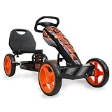509 Crew XSpeed Pedal Go Kart, Pedal Car, Ride On, Sporty Graphics on The Front Fairing, Adjustable Seat, 4 Spoke Rims 25cm (10') Eva Wheels, Sporty Steering Wheel, with Hand Brake, Ages 4+