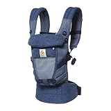 Ergobaby Babytrage für Neugeborene ab Geburt, 3in1 Adapt Cool Air Mesh Baby-Bauchtrage Rückentrage, Babytragetasche Plum