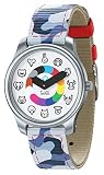 Twistiti Pädagogische Uhr für Kinder, Zifferblatt mit Tiersymbolen, Zeitmarkierungen, wasserdicht 50M, nachleuchtend, Easy-Clip Uhrenarmband