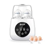 EIVOTOR 6 in 1 Flaschenwärmer Baby Bottle Warmer Babykostwärmer Doppelt Dampfsterilisator Flaschen Sterilisator Milchwärmer mit Timer Auftauen Warmhaltung für Babyflaschen Schnuller