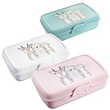 Brotdose Kinder mit Fächern 3friends, 3er Set Brotdosen, Lunchbox Kinder mit Trennfächern und Clickverschluss, Bento Box Kinder, Brotzeitbox ohne BPA+Weichmacher, 100% Recyclebar Frühstücksbox