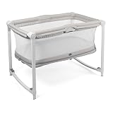 Chicco Zip&Go Reisebett für Babys und Kinder von Geburt bis 2 Jahren, Faltbares und Kompaktes Kinderbett mit Schaukelmodus, Beistellbett, Kleinkindbett mit Atmungsaktiver Matratze und Netzseiten, Grau