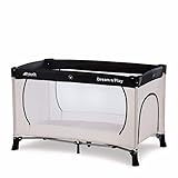 Hauck Reisebett Dream N Play Plus 120 x 60 cm, für Babys und Kinder ab Geburt bis 15 kg, Leicht, Kompakt Faltbar, Inklusive Transporttasche und Faltboden, Schlupf, Blau