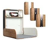 KAWAmidi oak | timkid Wickeltisch | TÜV-geprüft | klappbarer & platzsparender Wandwickeltisch | inkl. grauer Wickelmatte | Ideal für den öffentlichen & privaten Bereich | Mittelteil Weiß