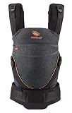 manduca Babytrage XT   All-In-One Babytrage für Neugeborene ab Geburt, Babys & Kleinkinder (3,5-20kg), verstellbarer Sitz, 3 Trage Positionen, Bio-Baumwolle (XT Cotton, denimblack-toffee)