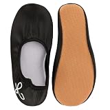 Siegertreppchen Turnschläppchen Leder (Größe 32) Schwarz, Gymnastikschuhe für Kinder & Erwachsene - Ballettschuhe atmungsaktiv & rutschfest