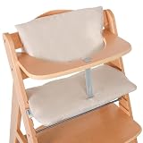 hauck 2-tlg. Deluxe Sitzkissen für Alpha Hochstuhl - Sitzpolster/Sitzauflage/Sitzverkleinerer/Hochstuhlauflage (Beige)