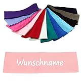 Elefantasie Stirnband mit Namen oder Text personalisiert für Baby oder Kind aus 100% Baumwolle rosa