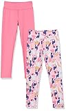 Amazon Essentials Mädchen Active-Leggings in voller Länge, 2er-Pack, Rosa Tukane, 6-7 Jahre