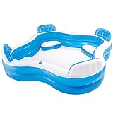 Intex 56475NP - Aufblasbares Swim Center Family Lounge, Blau Transparent / Weiß, 229 x 229 x 66 cm