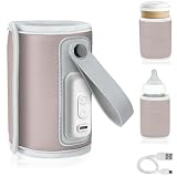 LIONELO Thermup Go Tragbarer Flaschenwärmer zur Temperaturerhaltung, USB-Ladefunktion, Erwärmung von Milch und Babynahrung, BPA FREE (Rosa)