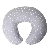 Niimo® Stillkissen Klein für Baby – Halbmond aus 100% Baumwolle, Oeko-TEX® Standard 100, Stillhörnchen Waschbar & Atmungsaktiv, Kleines Stillkissen (15,5 x 39 cm)