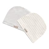 MMBABY 2 Stücke Baby Unisex Beanie Mütze Kinder Weiche Baumwolle Strickmützen Kleinkind Hut (Beige, 0-3 Monate Baby)
